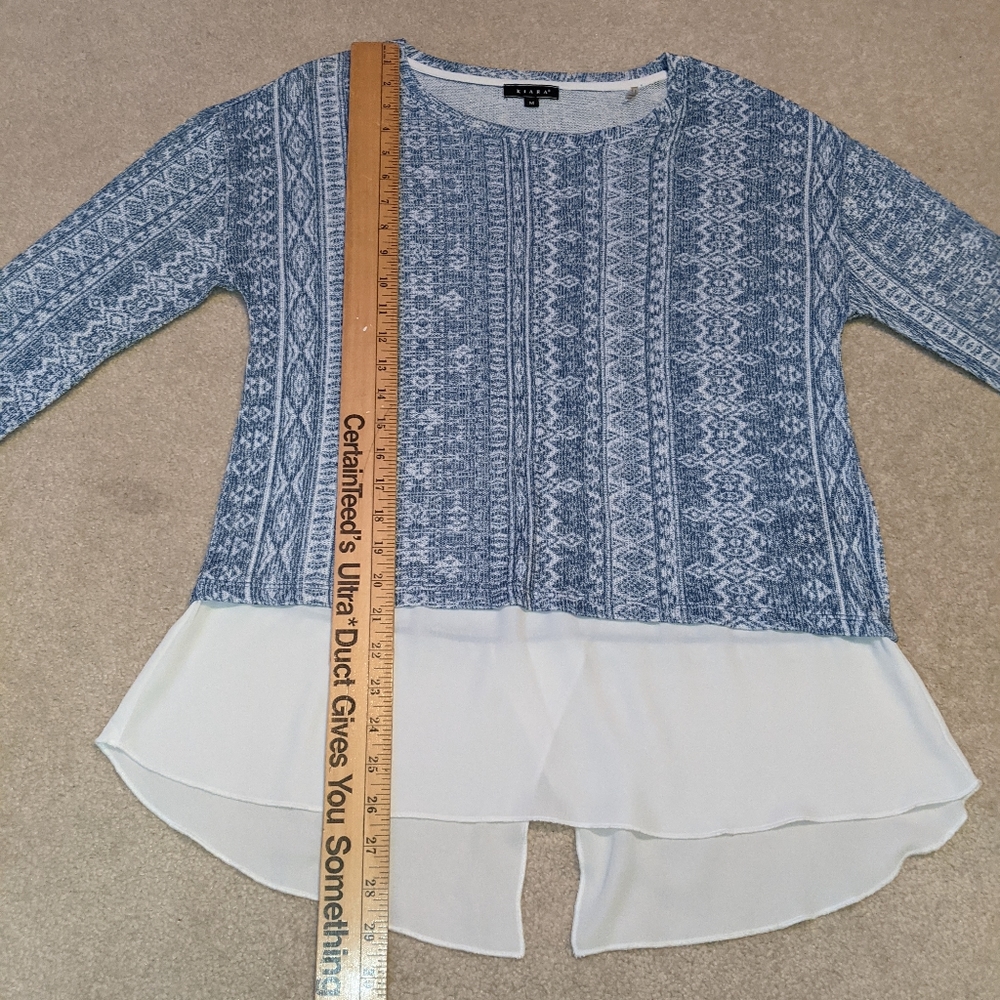 Kiara blue & white long sleeve top - Picture 12 of 15
